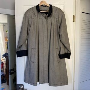 Vintage Fleet Street Black White Gingham Trench Coat